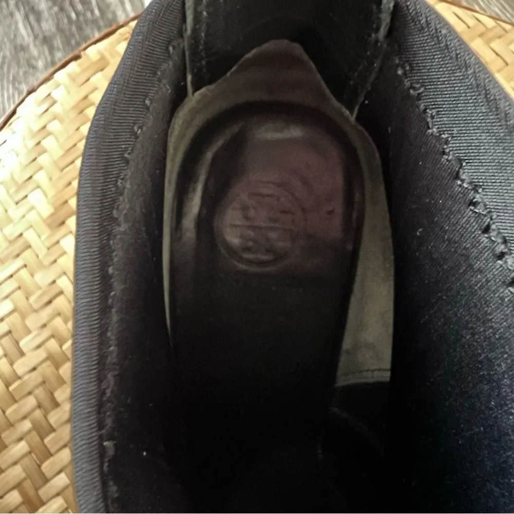Tory Burch Brenda black leather suede wedge‎ ankle boots women’s size 9.5